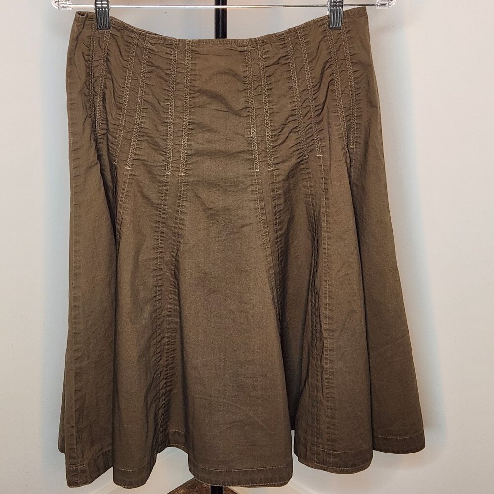 Cabi Palapa Skirt - Size 6 - Taupe - A-Line Style